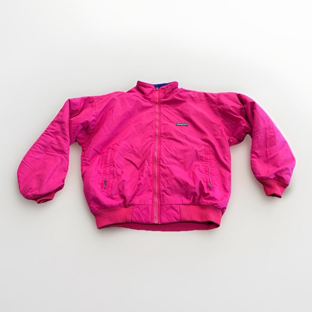 Vtg 80s Patagonia Womens Pink Full Zip Fleece Lined Jacket Size 10 Made In USA